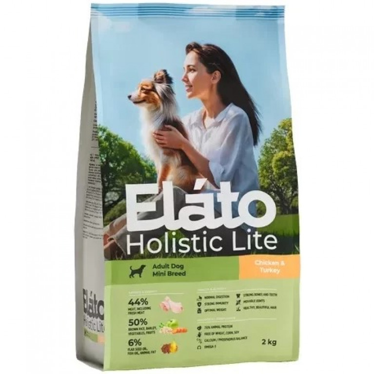 Elato Holistic Light Adult Dog Mini Полнорационный сухой корм для взрослых собак мелких пород с курицей и индейкой